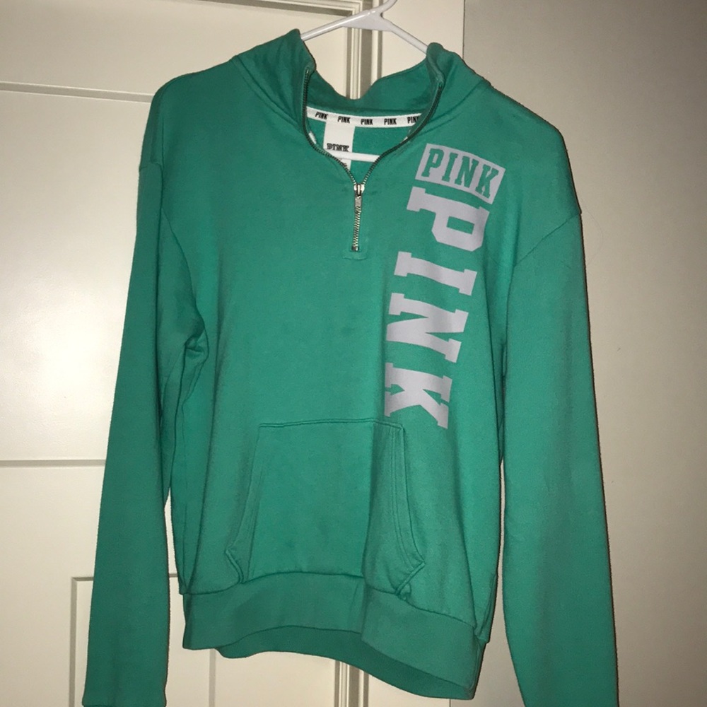 VS PINK Mint green quarter zip